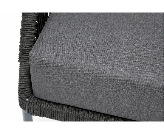 "Мадрид" кресло плетеное из роупа, каркас алюминий темно-серый (RAL7024) муар, роуп темно-серый круглый, ткань темно-серая 027, изображение 10 | Интернет магазин мебели и декора LifeDekor