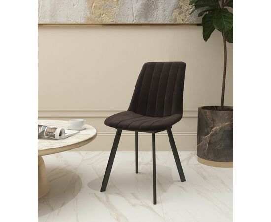 Стул мягкий SHADO Дарси профиль коричневый/черный | Интернет магазин мебели и декора LifeDekor