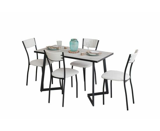 Обеденная группа для кухни SHADO Керамика Дели Серый 19 Сильвия 10 Крок. Белый | Интернет магазин мебели и декора LifeDekor