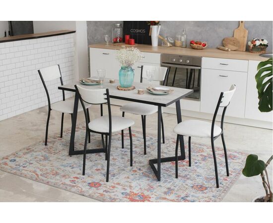 Обеденная группа для кухни SHADO Керамика Дели Серый 19 Сильвия 10 Крок. Белый, изображение 2 | Интернет магазин мебели и декора LifeDekor