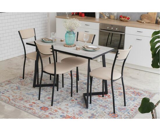 Обеденная группа SHADO Керамика Дели Серый 18 Сильвия 10 3028 Беж, изображение 2 | Интернет магазин мебели и декора LifeDekor