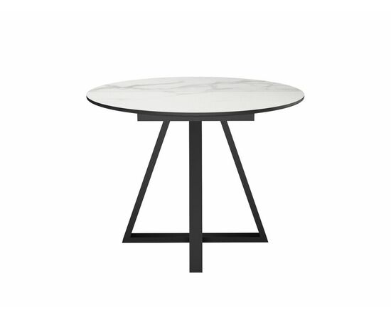 Стол DikLine SKZ100 d1000 Керамика Cristal Onyx Bianco Polished/подстолье черное/опоры черные (2 уп.), изображение 8 | Интернет магазин мебели и декора LifeDekor