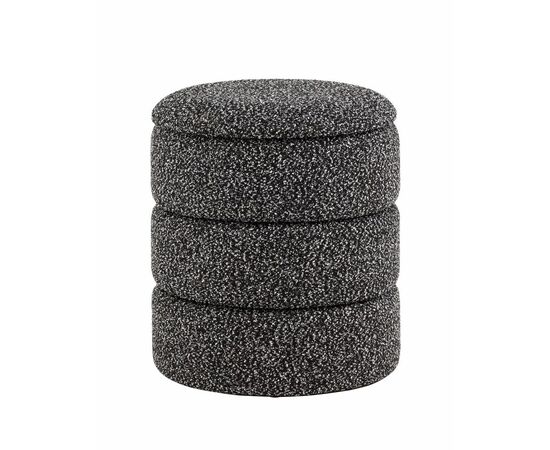 Пуф с ящиком Hive XS букле черный меланж | Интернет магазин мебели и декора LifeDekor