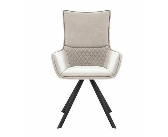 Стул DikLine 289 поворотный E52 бежевый, ножки черные, изображение 2 | Интернет магазин мебели и декора LifeDekor