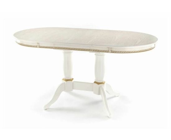 Стол Овал "Милорд" (80х120х160) Эмаль 1013 +  патина золото, изображение 2 | Интернет магазин мебели и декора LifeDekor