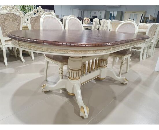 Стол "Азия" стол (комбинированый/подстолье 1013+патина золото/столешница т. орех), изображение 2 | Интернет магазин мебели и декора LifeDekor