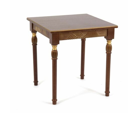 Стол журнальный "Мили" (темный орех/патина золото / 53х53хН55) | Интернет магазин мебели и декора LifeDekor