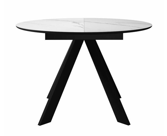Стол DikLine SKC90 d900 Керамика Белый мрамор/подстолье черное/опоры черные, изображение 3 | Интернет магазин мебели и декора LifeDekor