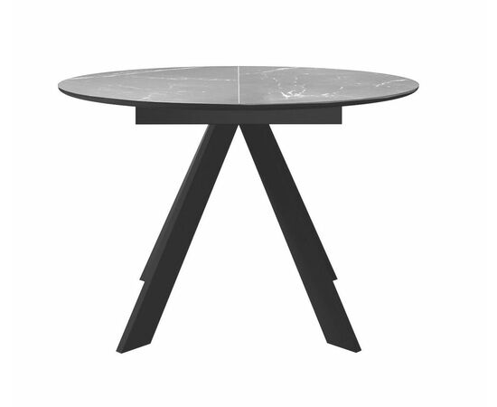 Стол DikLine SKC90 d900 Керамика Серый мрамор/подстолье черное/опоры черные, изображение 2 | Интернет магазин мебели и декора LifeDekor