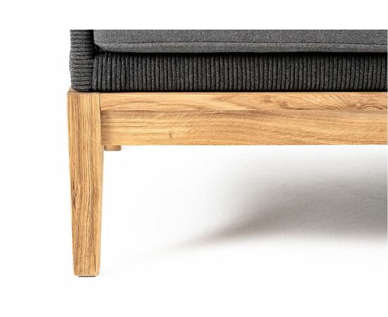 "Канны" диван 3-местный плетеный из роупа, основание дуб, роуп темно-серый круглый, ткань темно-серая 027, изображение 5 | Интернет магазин мебели и декора LifeDekor