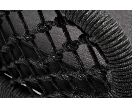 "Канны" кресло плетеное из роупа (узелки), каркас алюминий темно-серый (RAL7024) муар, роуп темно-серый круглый, ткань темно-серая 027, изображение 7 | Интернет магазин мебели и декора LifeDekor