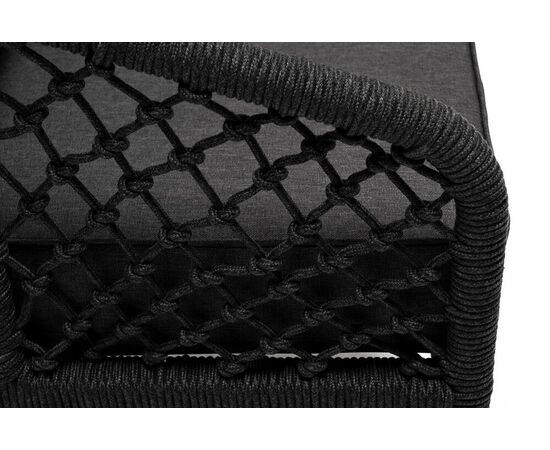 "Канны" кресло плетеное из роупа (узелки), каркас алюминий темно-серый (RAL7024) муар, роуп темно-серый круглый, ткань темно-серая 027, изображение 8 | Интернет магазин мебели и декора LifeDekor