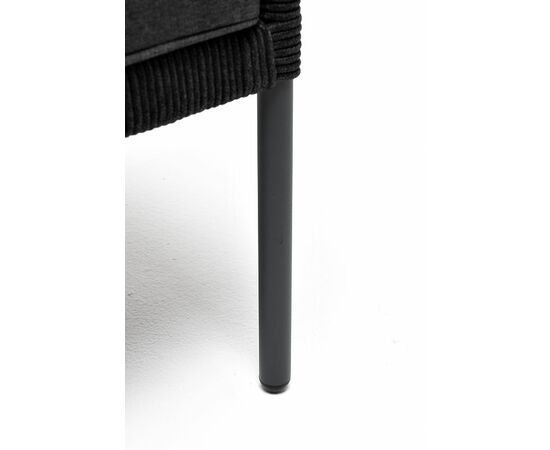 "Канны" кресло плетеное из роупа (узелки), каркас алюминий темно-серый (RAL7024) муар, роуп темно-серый круглый, ткань темно-серая 027, изображение 9 | Интернет магазин мебели и декора LifeDekor