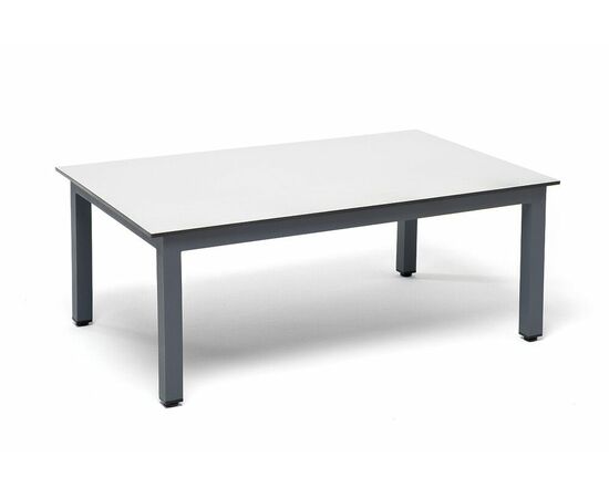 "Канны" журнальный столик из HPL 90х60, H40, каркас серый (RAL7024), цвет столешницы "молочный" | Интернет магазин мебели и декора LifeDekor