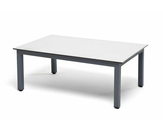 "Канны" журнальный столик из HPL 90х60, H40, каркас серый (RAL7024), цвет столешницы "молочный", изображение 3 | Интернет магазин мебели и декора LifeDekor