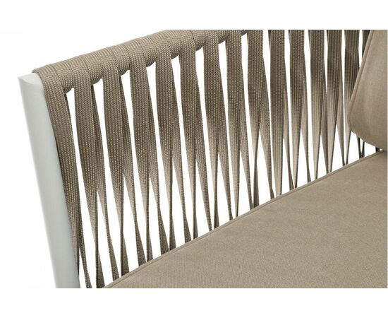 "Касабланка" кресло плетеное из роупа, основание дуб, роуп серо-коричневый 23мм, ткань серая, изображение 7 | Интернет магазин мебели и декора LifeDekor