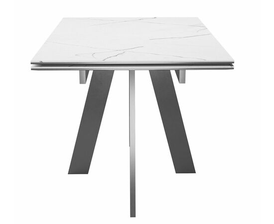Стол DikLine SKM120 Керамика Titanium Silver River Polished/подстолье черное/опоры черные, изображение 9 | Интернет магазин мебели и декора LifeDekor