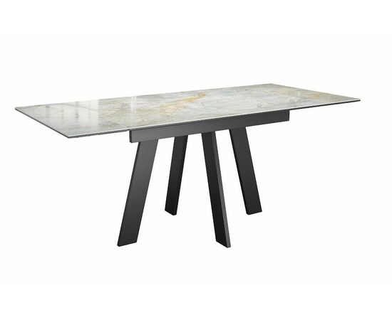 Стол DikLine SKM120 Керамика Titanium Silver River Polished/подстолье черное/опоры черные, изображение 2 | Интернет магазин мебели и декора LifeDekor