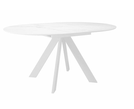 Стол DikLine SKC90 d900 Керамика Белый мрамор/подстолье белое/опоры белые, изображение 4 | Интернет магазин мебели и декора LifeDekor