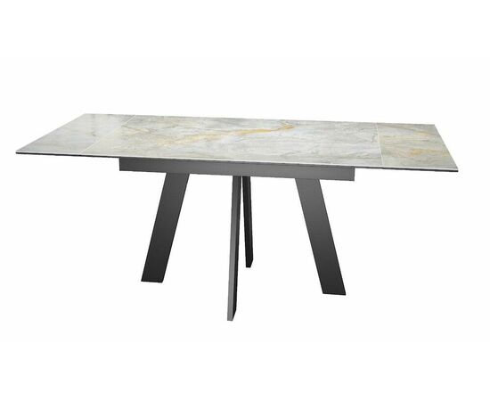 Стол DikLine SKM120 Керамика Titanium Silver River Polished/подстолье черное/опоры черные, изображение 3 | Интернет магазин мебели и декора LifeDekor