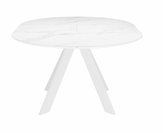 Стол DikLine SKC90 d900 Керамика Белый мрамор/подстолье белое/опоры белые, изображение 7 | Интернет магазин мебели и декора LifeDekor