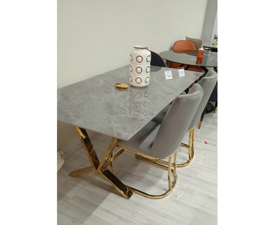 Стол обеденный Дориан DT-2853.1, 180х90х75 см, серый мрамор, изображение 3 | Интернет магазин мебели и декора LifeDekor