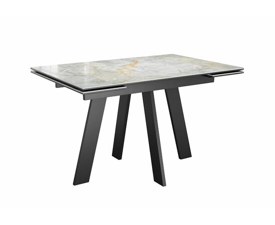 Стол DikLine SKM120 Керамика Titanium Silver River Polished/подстолье черное/опоры черные | Интернет магазин мебели и декора LifeDekor