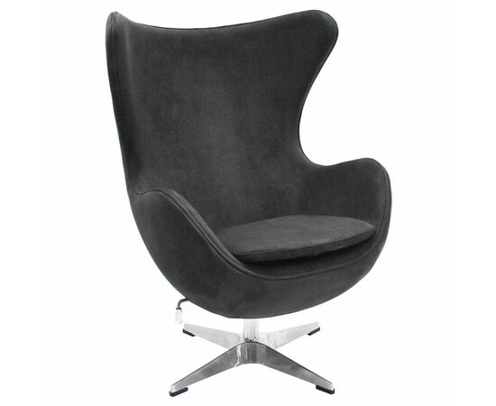 Кресло EGG STYLE CHAIR графит, искусственная замша | Интернет магазин мебели и декора LifeDekor