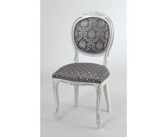 Стул Милорд №12 (Белый + патина серебро/ткань Yara 149/1; Yara diamond 149/1) | Интернет магазин мебели и декора LifeDekor