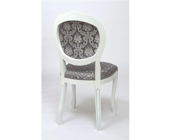 Стул Милорд №12 (Белый + патина серебро/ткань Yara 149/1; Yara diamond 149/1), изображение 2 | Интернет магазин мебели и декора LifeDekor