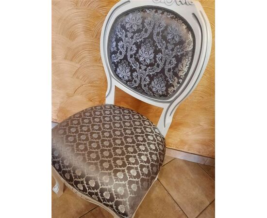 Стул Милорд №12 (Белый + патина серебро/ткань Yara 149/1; Yara diamond 149/1), изображение 3 | Интернет магазин мебели и декора LifeDekor