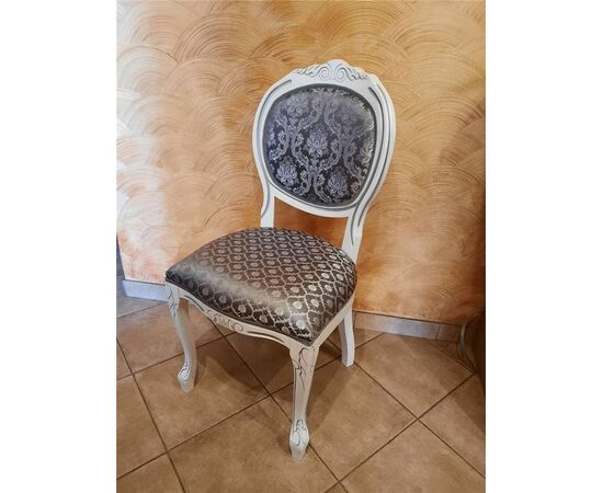 Стул Милорд №12 (Белый + патина серебро/ткань Yara 149/1; Yara diamond 149/1), изображение 4 | Интернет магазин мебели и декора LifeDekor