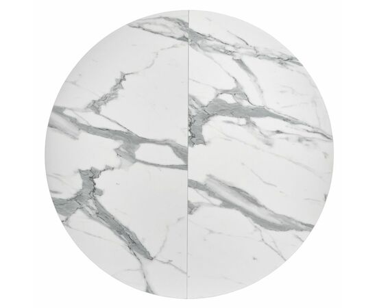 Стол Rudolf круглый раскладной 100-130x100x75см, белый мрамор, белый, изображение 10 | Интернет магазин мебели и декора LifeDekor