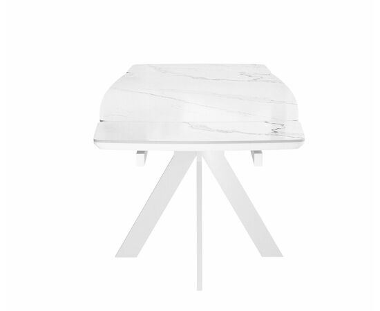 Стол DikLine DKU120 Керамика Белый мрамор/подстолье белое/опоры белые (2 уп.), изображение 4 | Интернет магазин мебели и декора LifeDekor