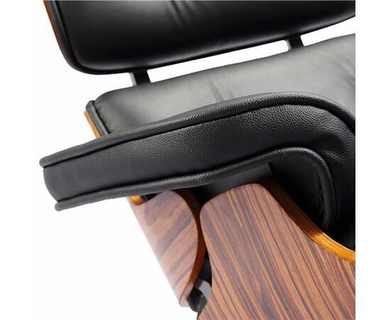 Кресло EAMES LOUNGE CHAIR и оттоманка EAMES LOUNGE CHAIR чёрные, изображение 11 | Интернет магазин мебели и декора LifeDekor