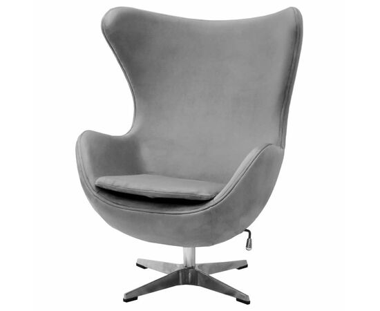 Кресло EGG STYLE CHAIR серый, искусственная замша, изображение 3 | Интернет магазин мебели и декора LifeDekor