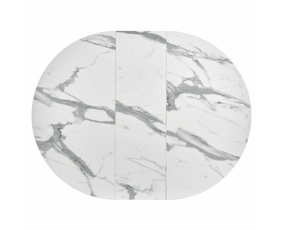 Стол Rudolf круглый раскладной 100-130x100x75см, белый мрамор, белый, изображение 11 | Интернет магазин мебели и декора LifeDekor