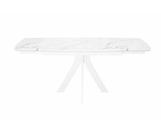 Стол DikLine DKU120 Керамика Белый мрамор/подстолье белое/опоры белые (2 уп.), изображение 2 | Интернет магазин мебели и декора LifeDekor