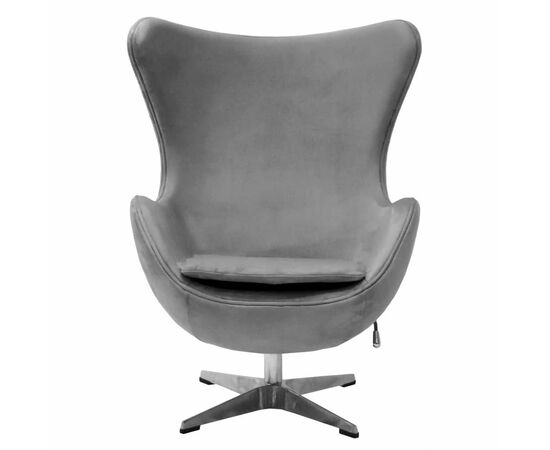 Кресло EGG STYLE CHAIR серый, искусственная замша, изображение 2 | Интернет магазин мебели и декора LifeDekor