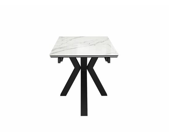 Стол DikLine SFE160 Керамика Tianshan White (белый полуглянец)/подстолье черное/опоры черные (2 уп.), изображение 6 | Интернет магазин мебели и декора LifeDekor