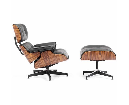 Кресло EAMES LOUNGE CHAIR и оттоманка EAMES LOUNGE CHAIR чёрные, изображение 9 | Интернет магазин мебели и декора LifeDekor