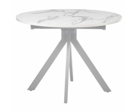 Стол Rudolf круглый раскладной 100-130x100x75см, белый мрамор, белый, изображение 3 | Интернет магазин мебели и декора LifeDekor