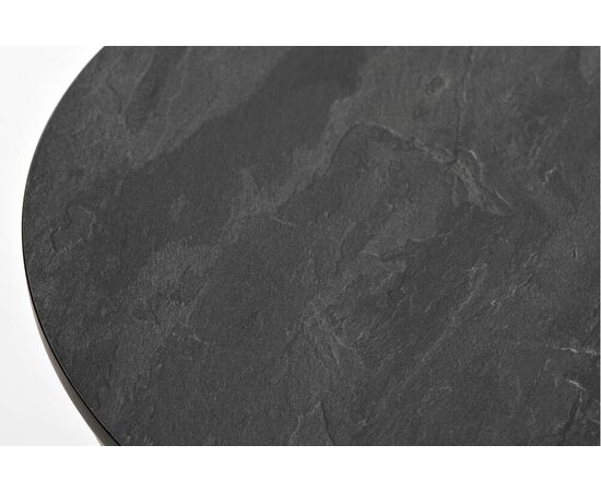 "Сантьяго" журнальный стол из HPL круглый Ø40 H55, каркас из стали золотой, цвет столешницы "серый гранит", изображение 3 | Интернет магазин мебели и декора LifeDekor