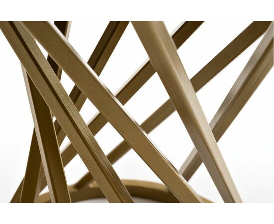 "Сантьяго" журнальный стол из HPL круглый Ø40 H55, каркас из стали золотой, цвет столешницы "серый гранит", изображение 4 | Интернет магазин мебели и декора LifeDekor