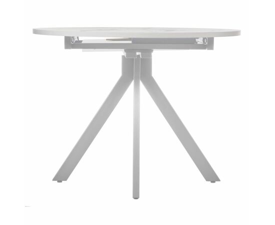 Стол Rudolf круглый раскладной 100-130x100x75см, белый мрамор, белый, изображение 4 | Интернет магазин мебели и декора LifeDekor