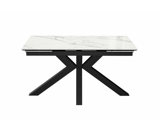 Стол DikLine SFE160 Керамика Tianshan White (белый полуглянец)/подстолье черное/опоры черные (2 уп.), изображение 3 | Интернет магазин мебели и декора LifeDekor