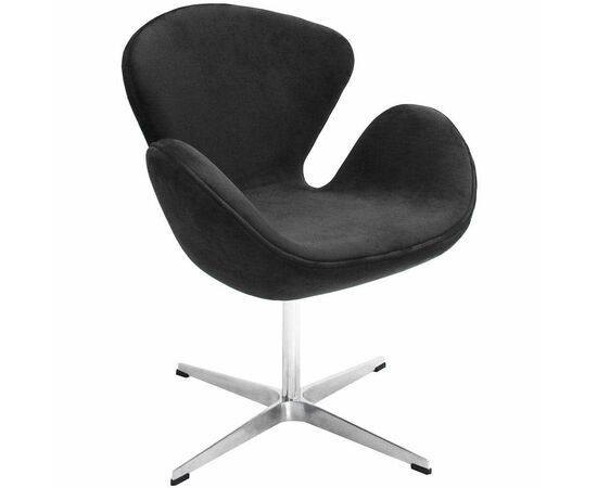 Кресло SWAN STYLE CHAIR графит, искусственная замша | Интернет магазин мебели и декора LifeDekor