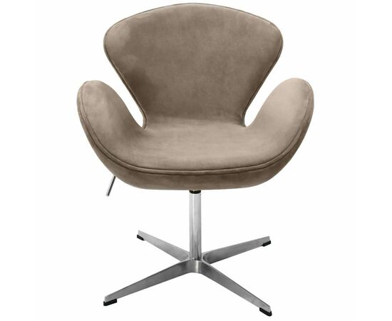 Кресло SWAN STYLE CHAIR, бежевый, искусственная замша, изображение 2 | Интернет магазин мебели и декора LifeDekor