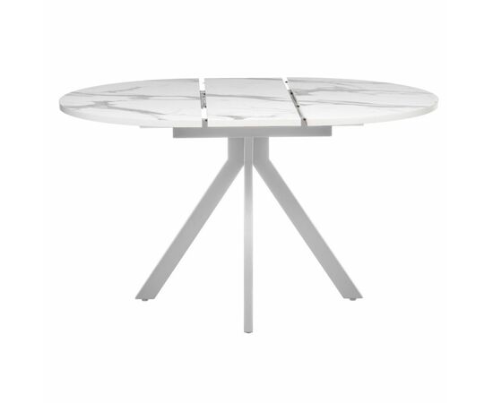 Стол Rudolf круглый раскладной 100-130x100x75см, белый мрамор, белый, изображение 7 | Интернет магазин мебели и декора LifeDekor