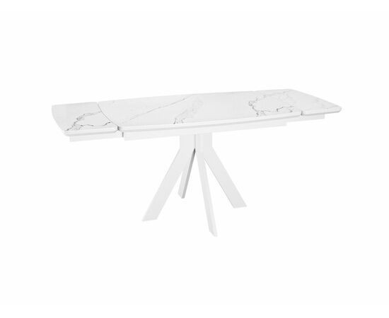 Стол DikLine DKU120 Керамика Белый мрамор/подстолье белое/опоры белые (2 уп.), изображение 3 | Интернет магазин мебели и декора LifeDekor